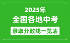 2025全國(guó)各地中考錄取分?jǐn)?shù)線一覽表(31省市完整版)